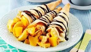 Chocolate Peach Crepe