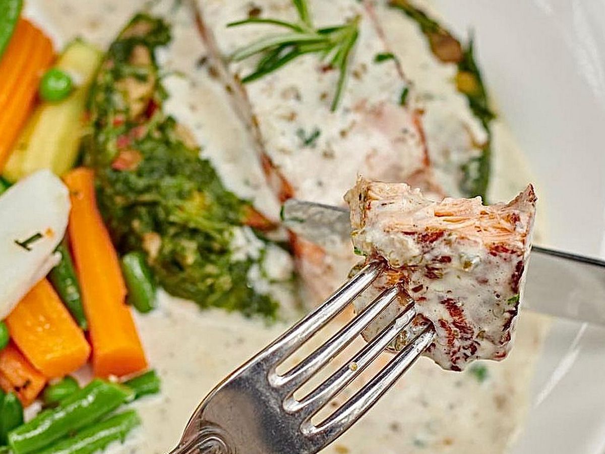 Grilled Salmon with Capers Plate