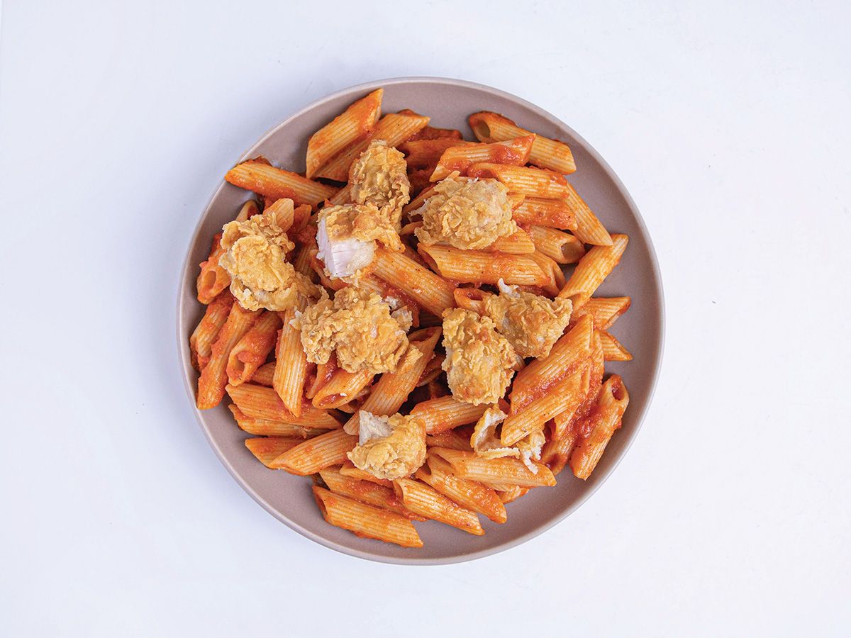 Crispy Chicken And Red Sauce Pasta