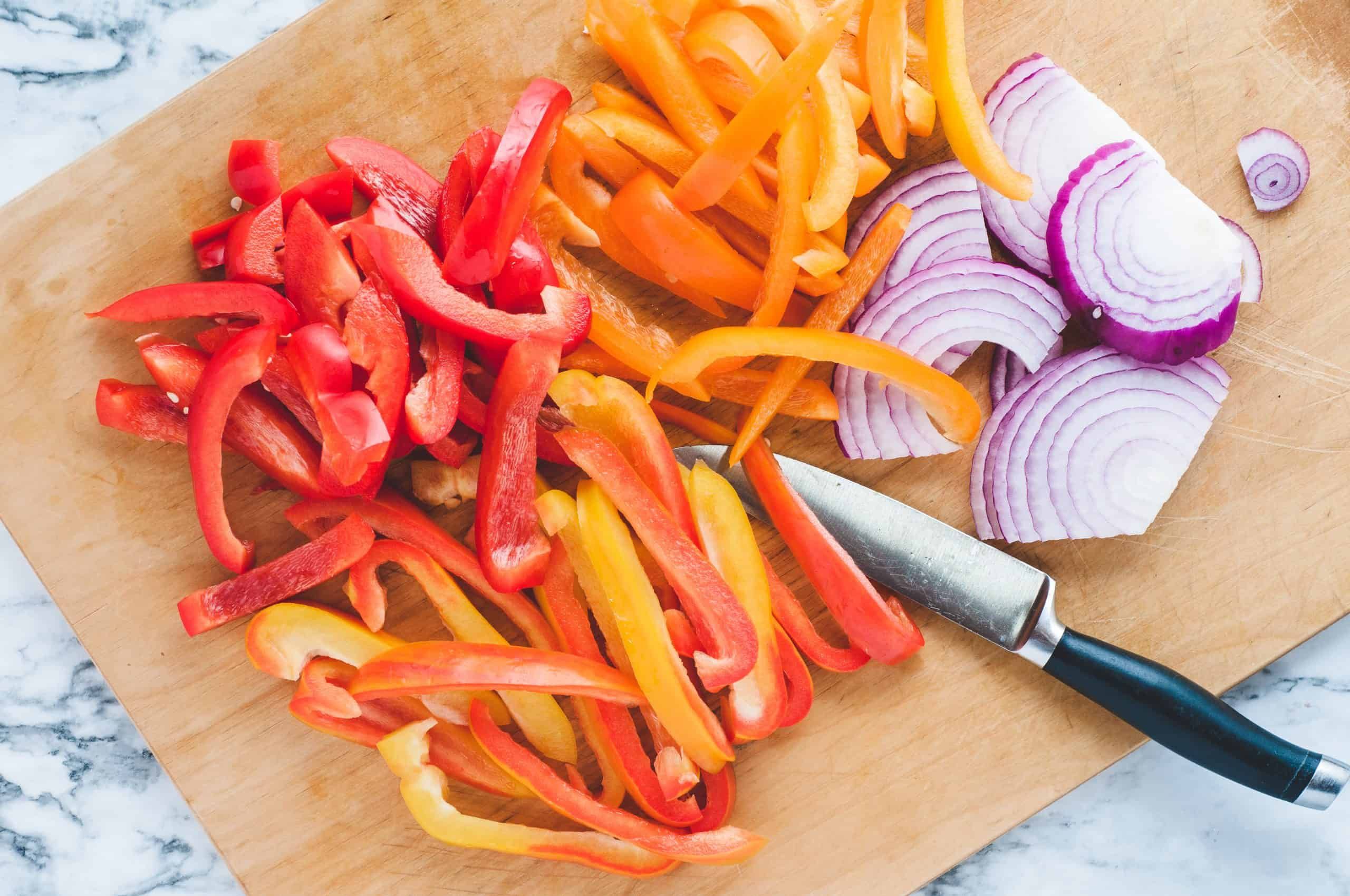 Onion Strips With Chili Peppers