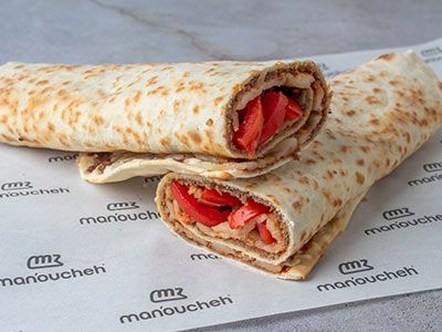 Chicken and Cheese Man'ousheh