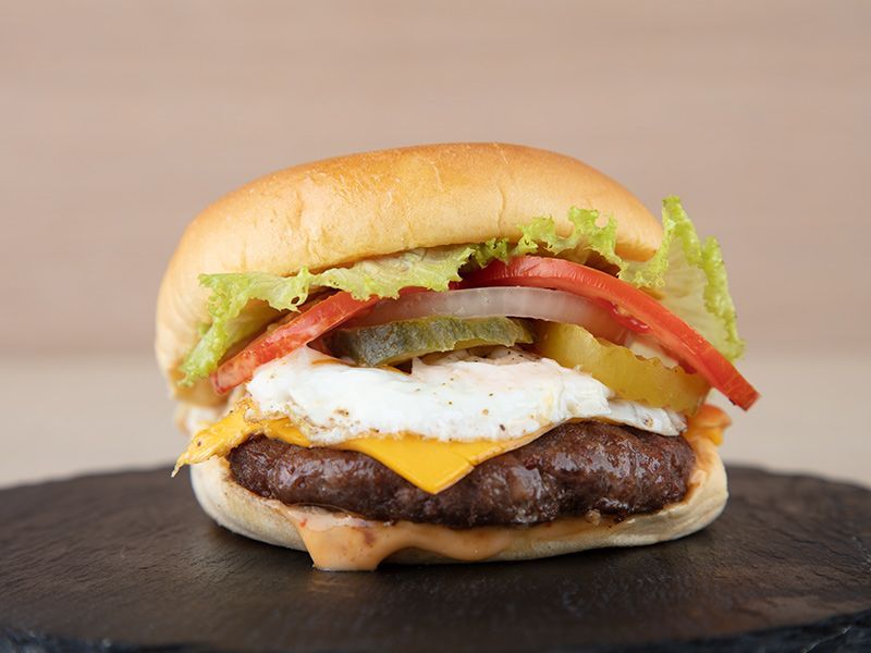 Beef Burger Sandwich with Egg