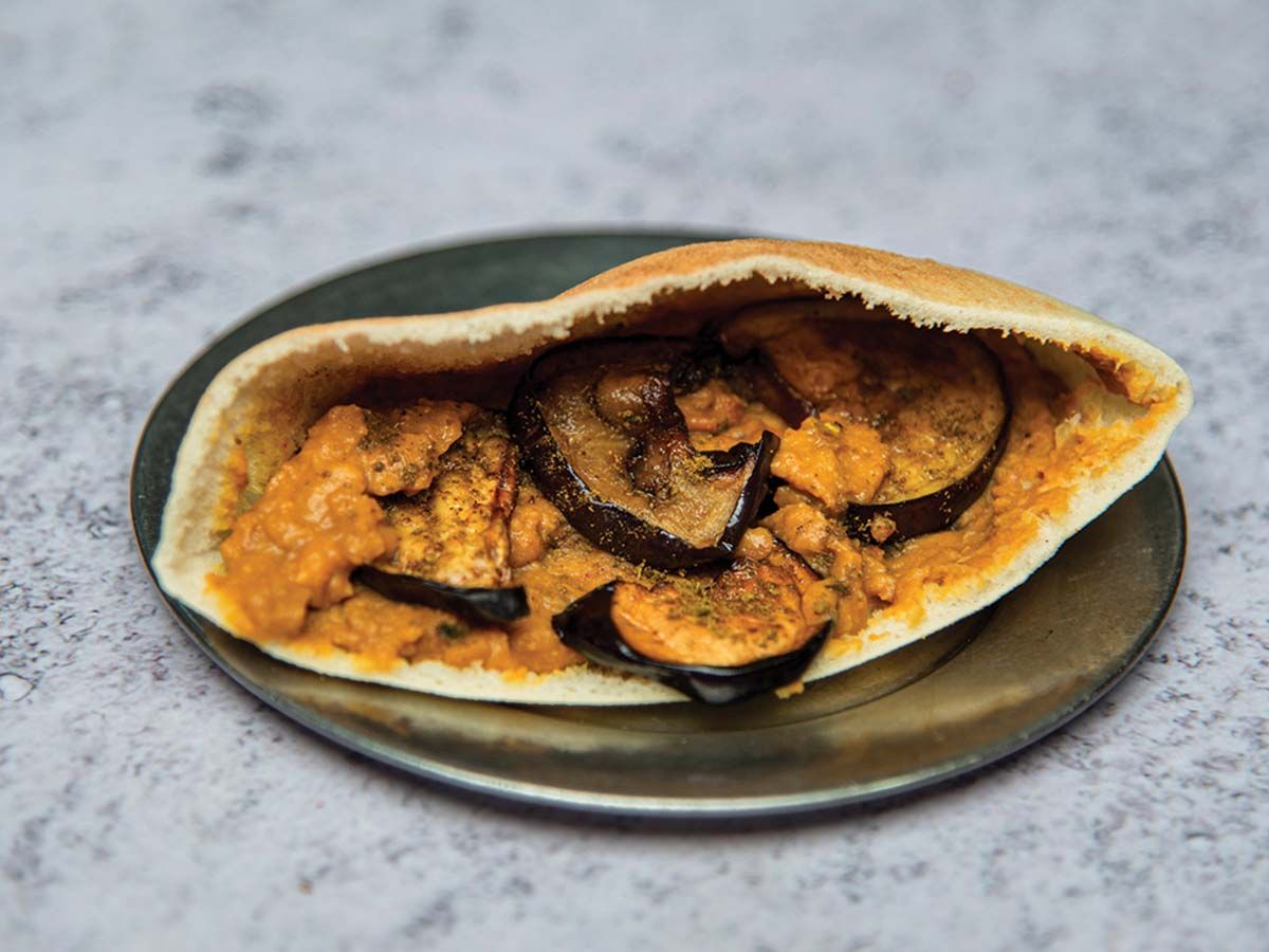Foul on eggplant Sandwich
