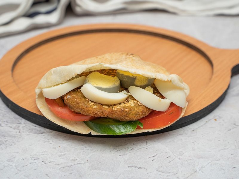 Eggs with Stuffed Falafel