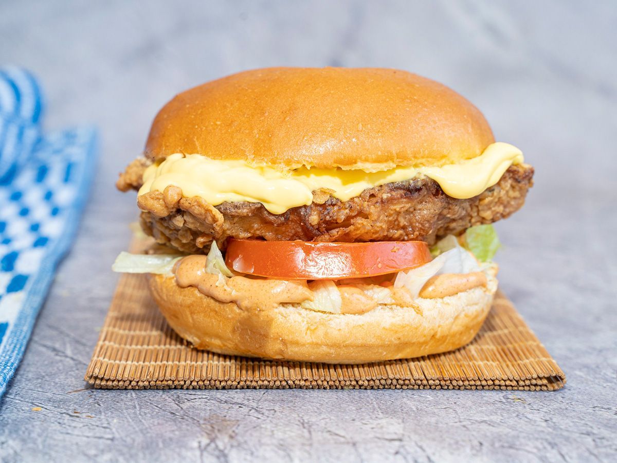 Egg And Cheese Burger Sandwich