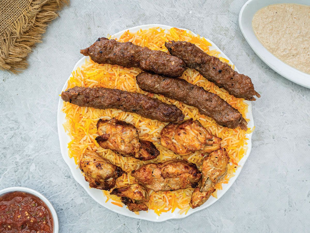 ربع كيلو شيش طاووق وربع كيلو كفتة