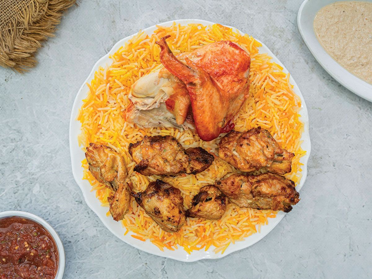 ربع فرخة وربع كيلو شيش طاووق