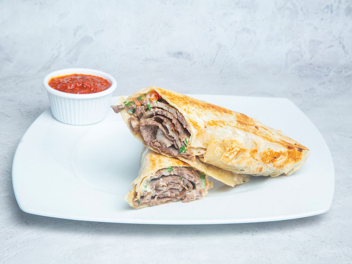 Meat Shawerma With Turkish Sauce Spicy sandwich