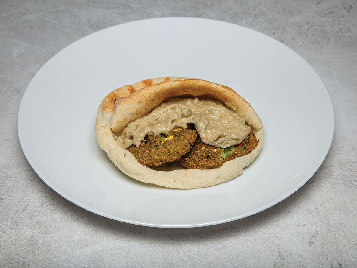 Falafel on Baba Ghannoug sandwich