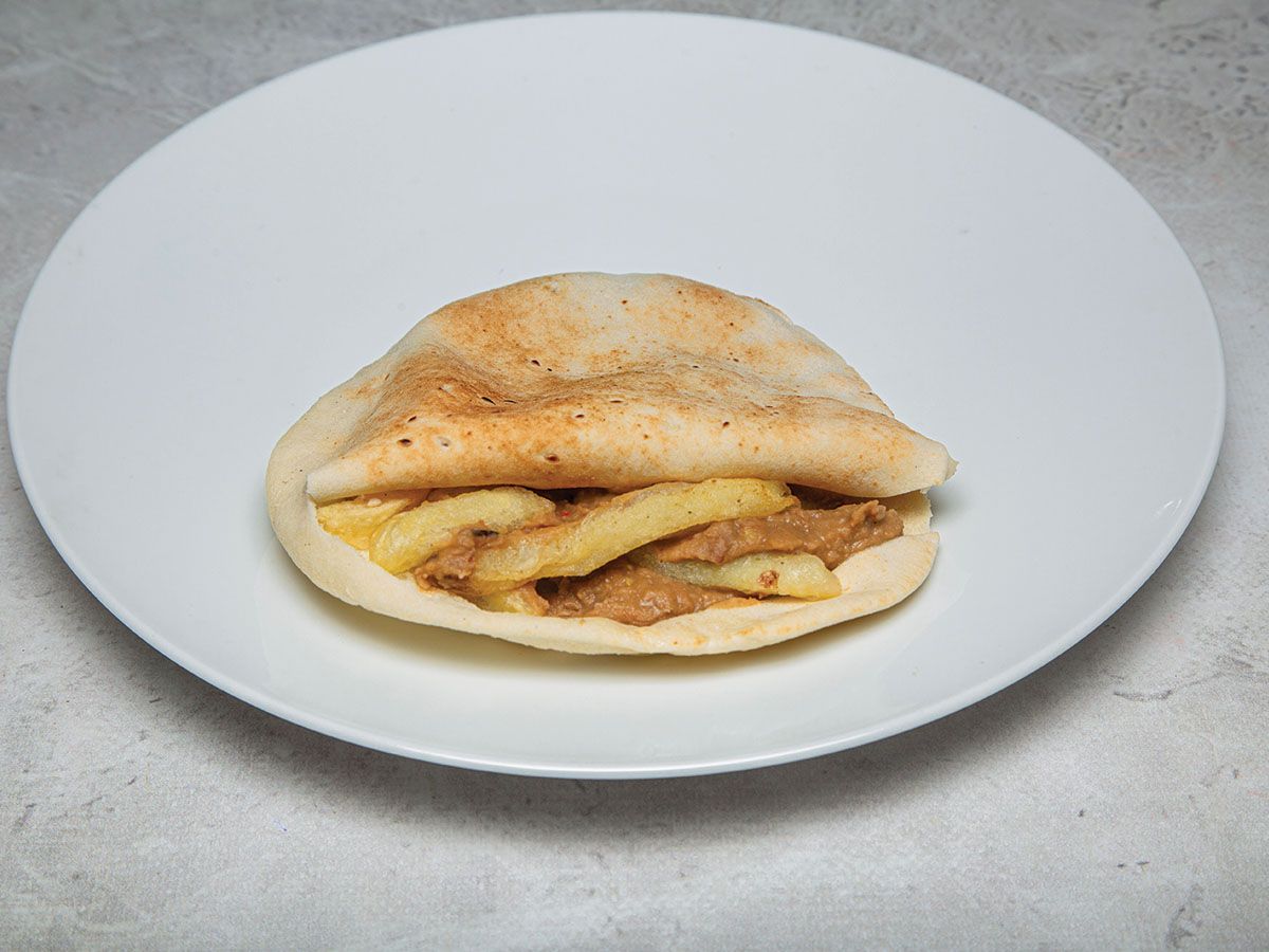 Foul and Potato Sandwich