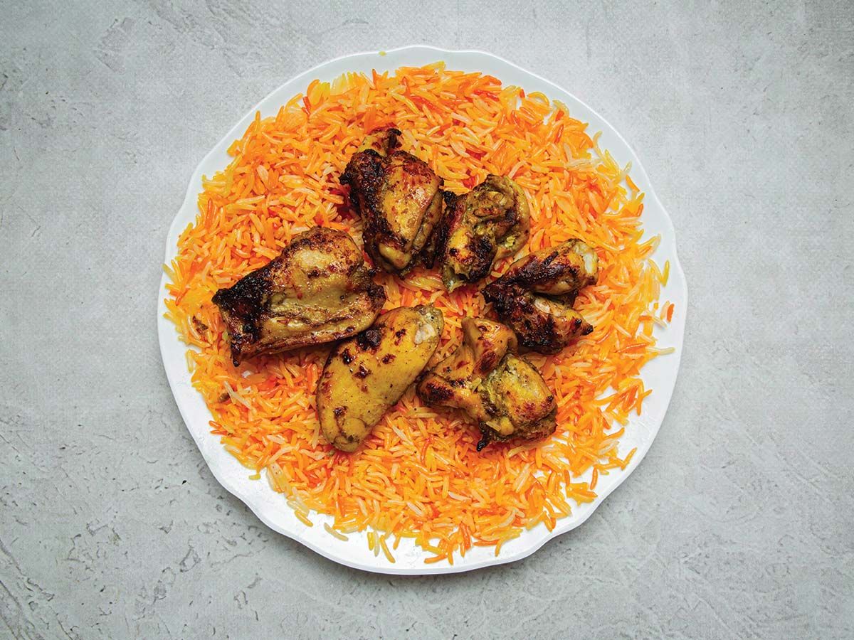 ربع شيش طاووق مع أرز