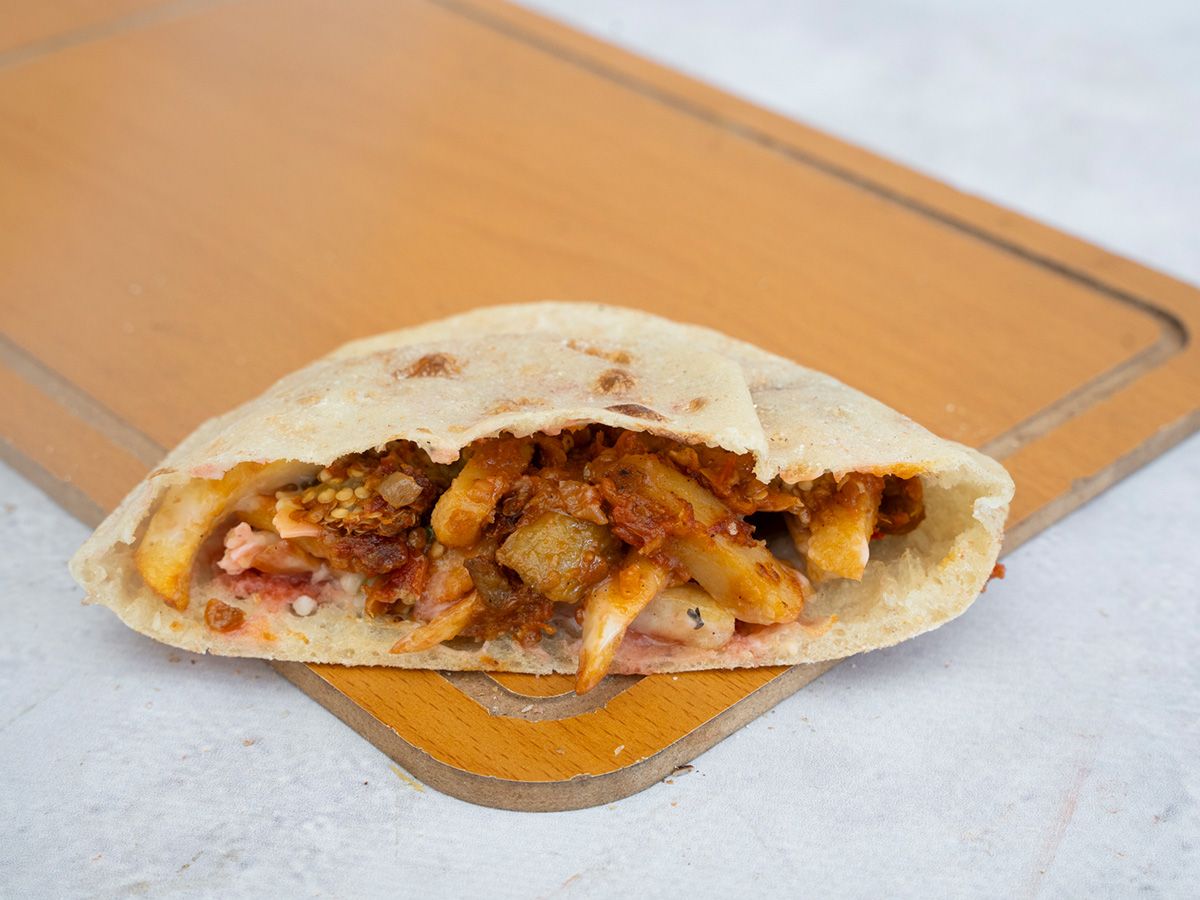 Potato and Musakka Sandwich