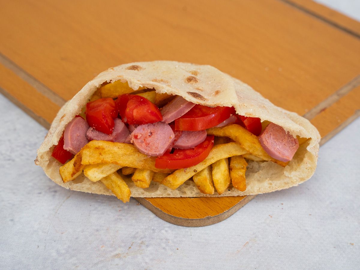 Potato and Sausage Sticks Sandwich
