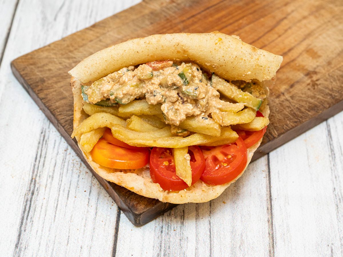 French Fries With Old Cheese Sandwich