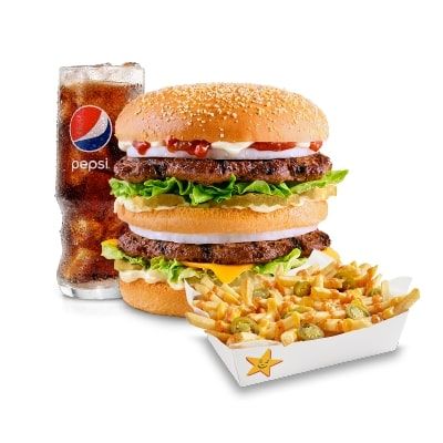 Double Hardee Beef Combo with Loaded Fries