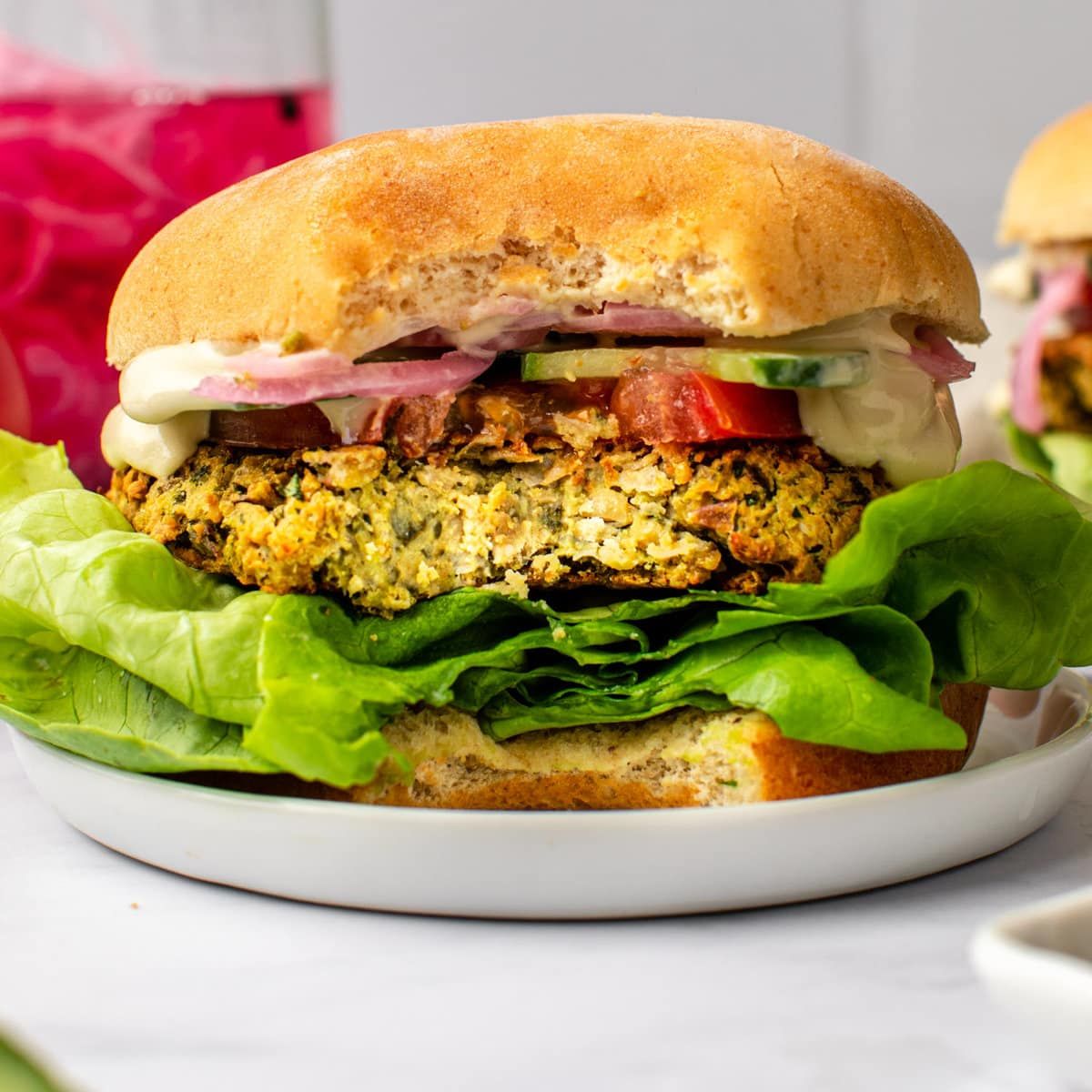 Taameya burger with cheddar cheese