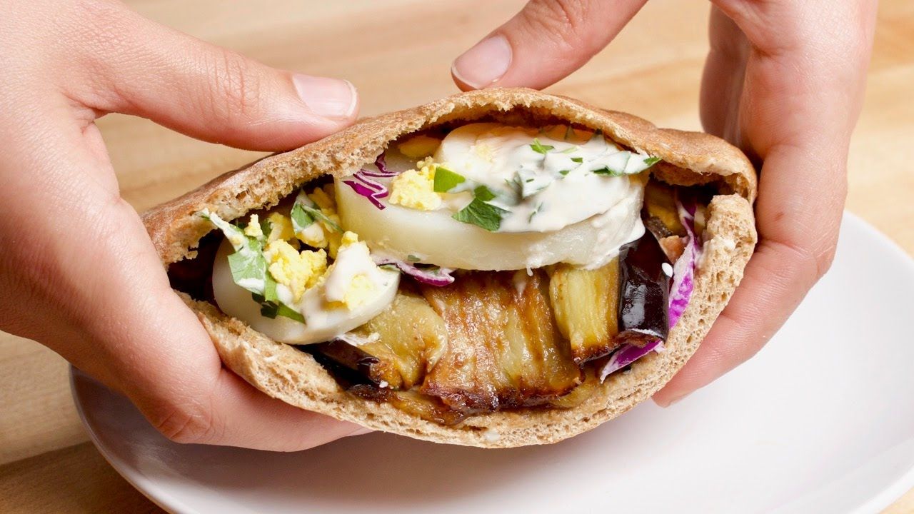 Falafel Sandwich With Boiled Eggs