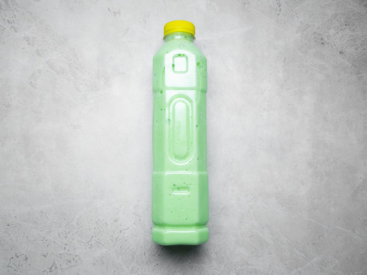 Cantaloupe juice bottle