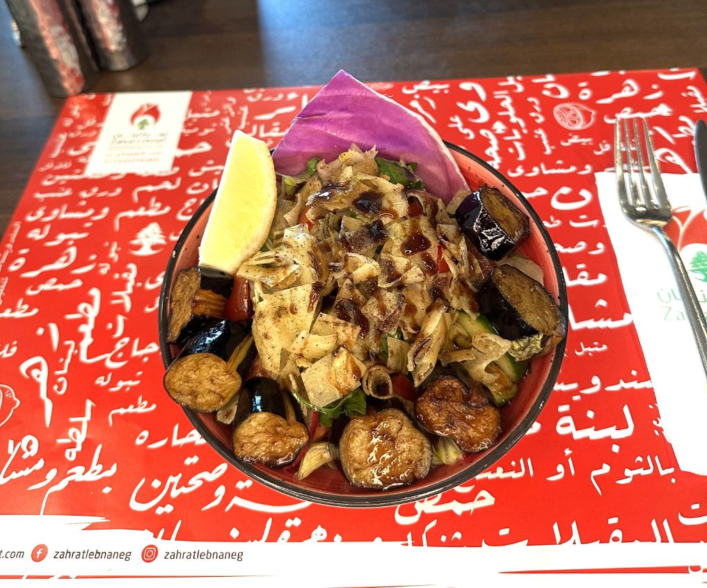Fattoush with Eggplant