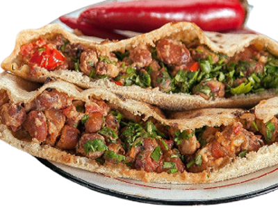 Foul With Tomato Sauce Sandwich