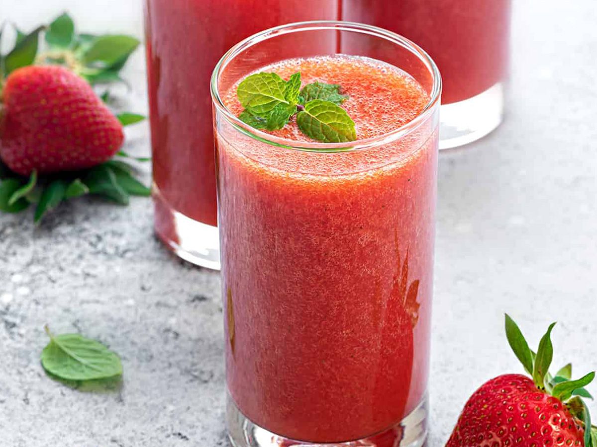 Fresh strawberry juice