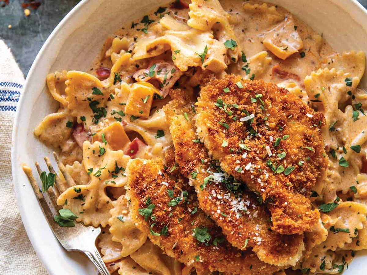 Fried Chicken with pasta