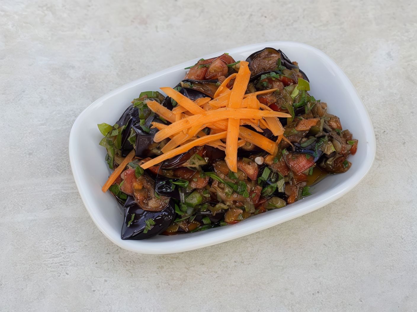 Fried Eggplant With Garlic & Vinegar
