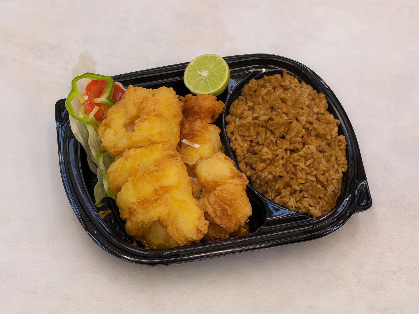 fried Fish Fillet and Rice Meal