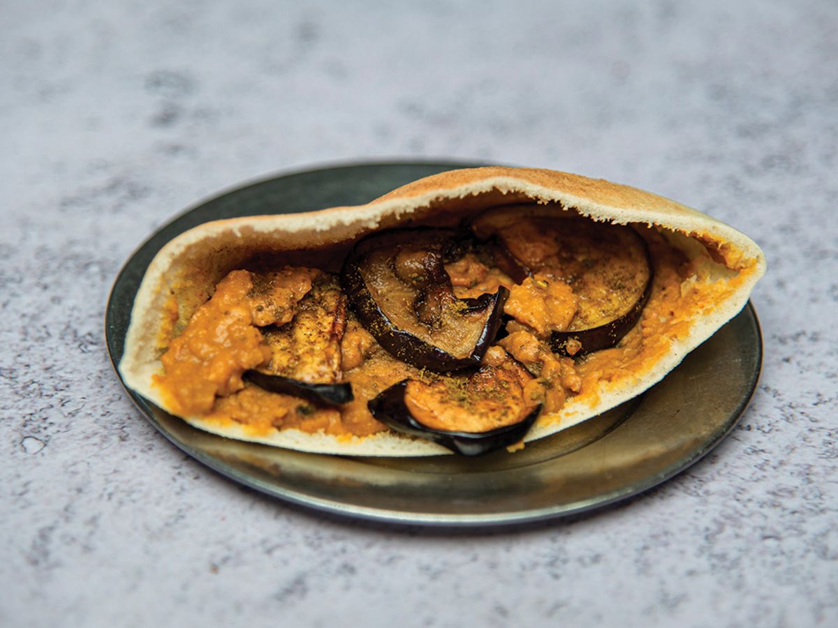 Fried eggplant sandwich