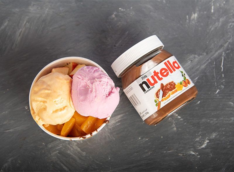 Fruit Salad Nutella Ice Cream