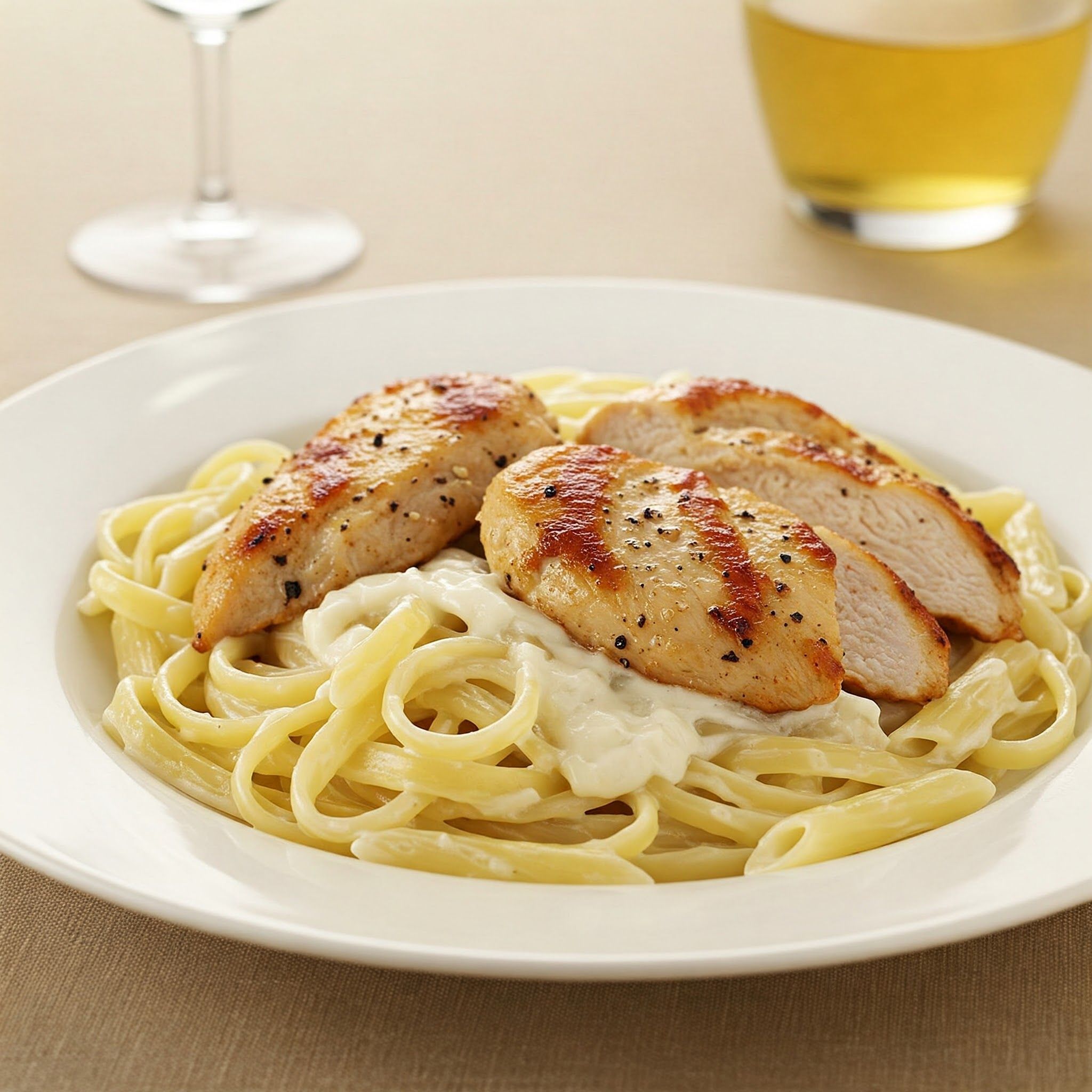 White Sauce Pasta With Chicken Breasts Combo Offers