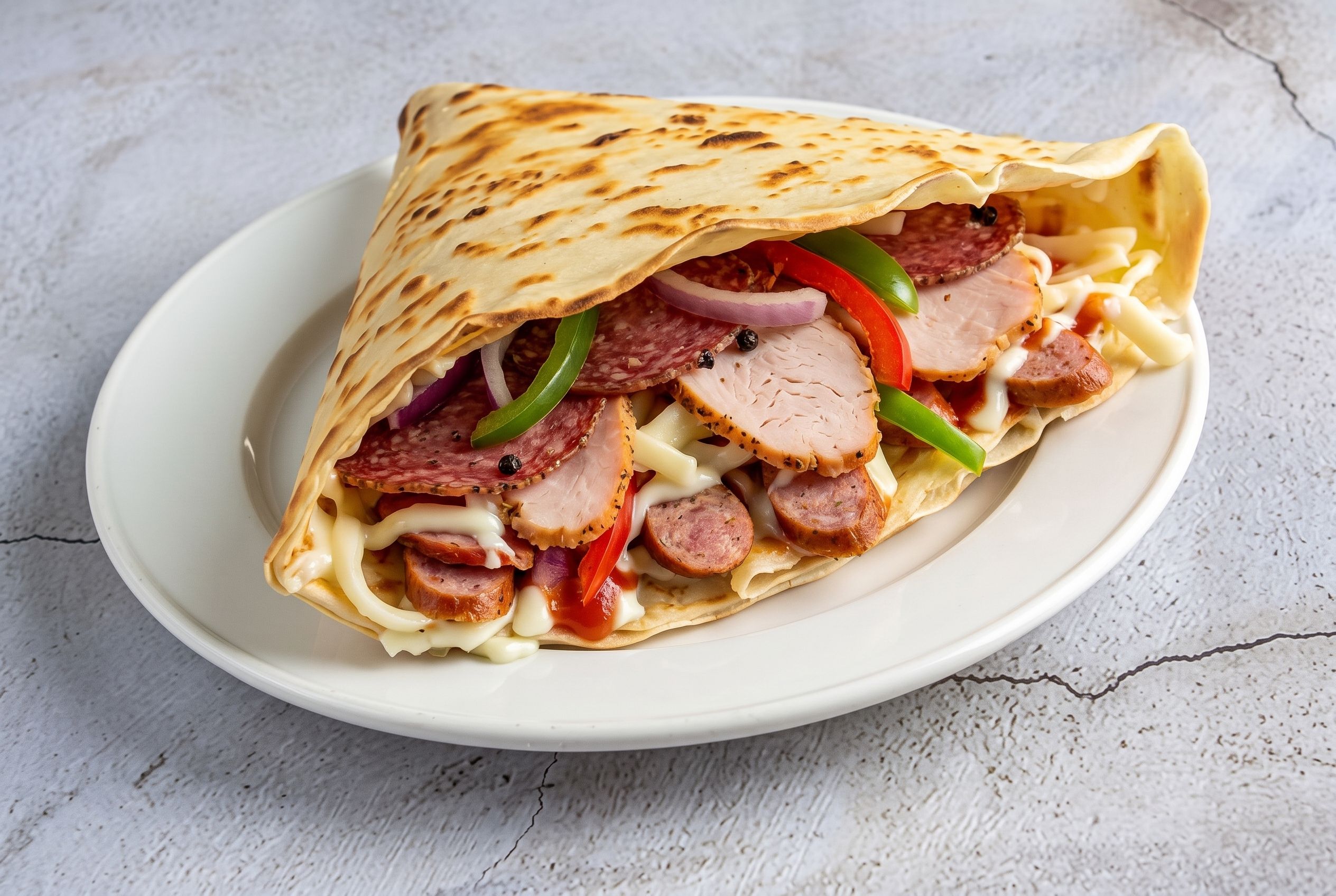 Mix Smoked Meats Crepe