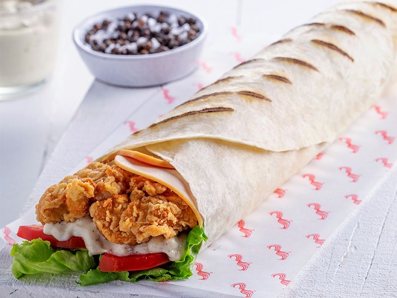 Golden Crispy Chicken Wrap