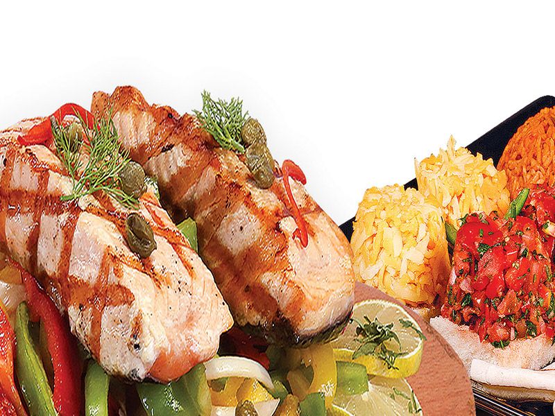 Grilled Salmon Fajita Platter