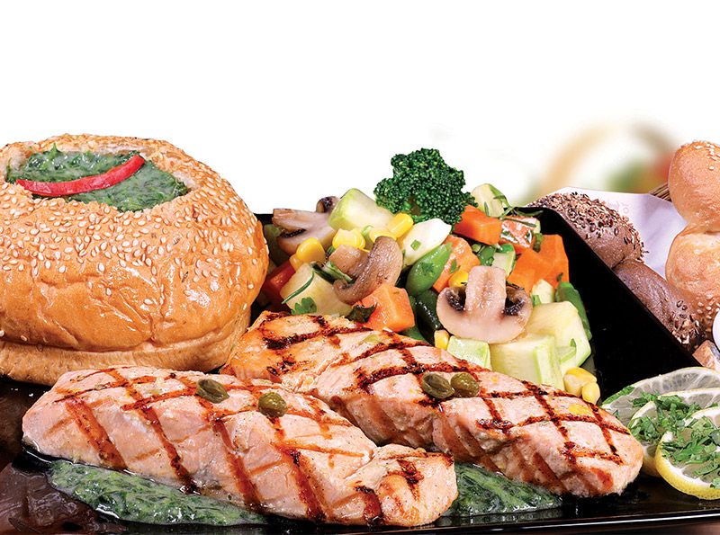 Grilled Salmon Steak Platter