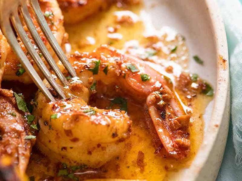 Japanese Grilled Shrimp With Lemon Sauce Platter