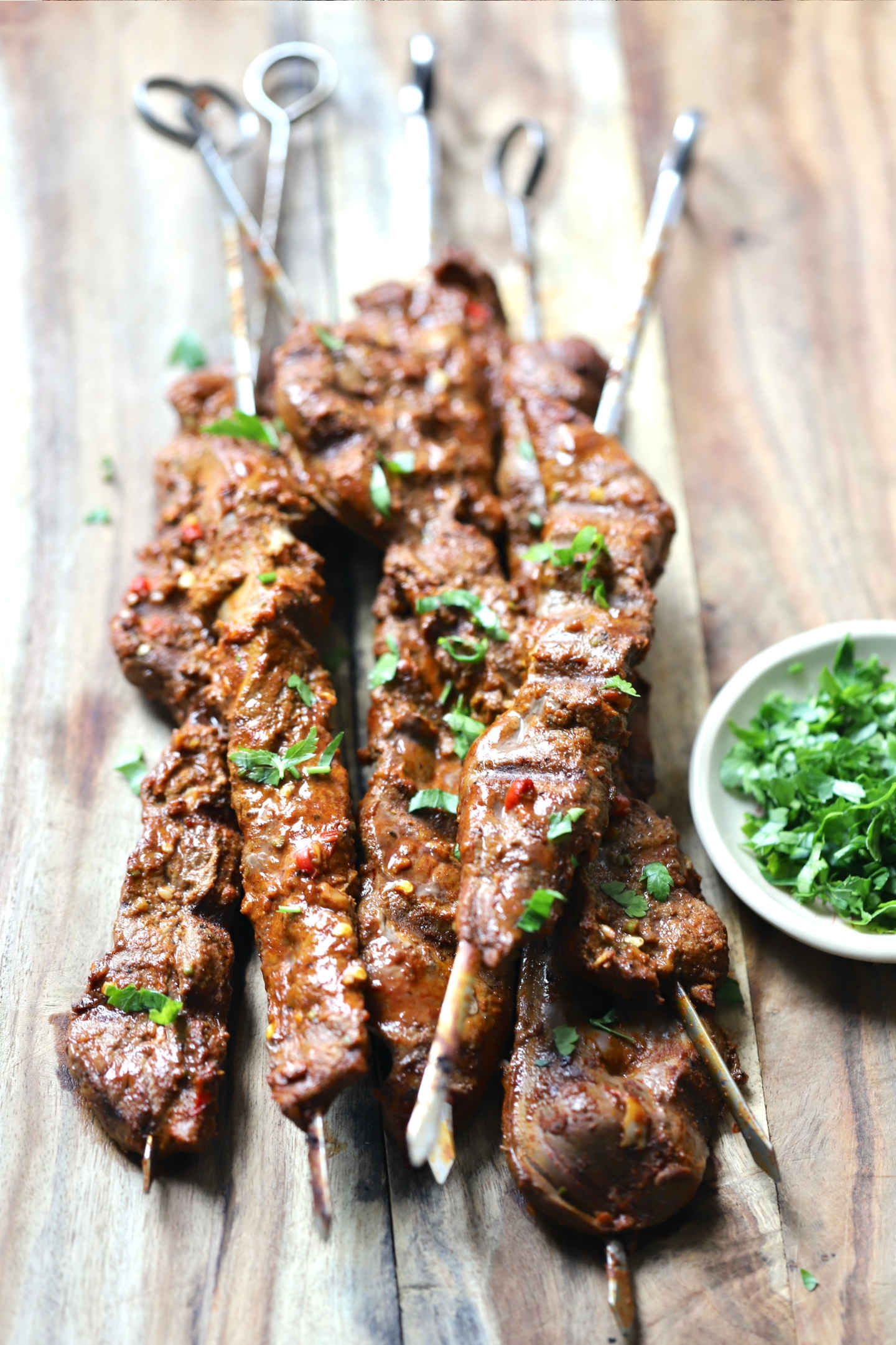 Grilled lamb liver