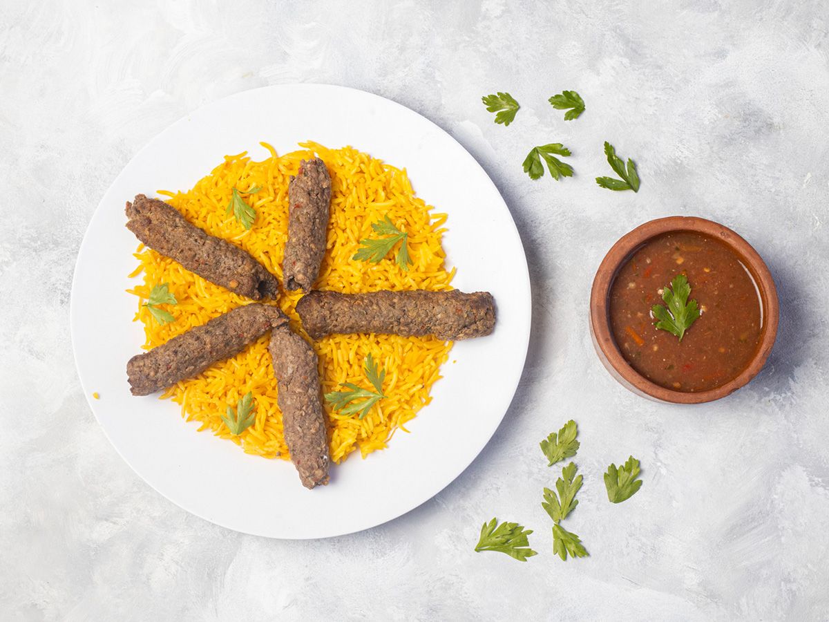 Quarter kofta and rice