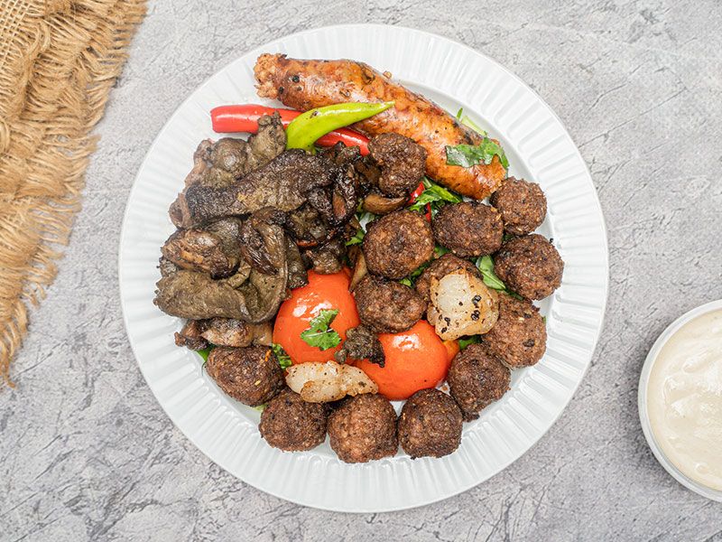 Liver Sandwiches And Giblets On Charcoal