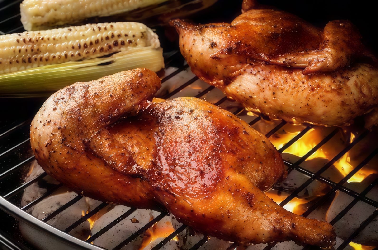 Half Chicken Meal On Charcoal