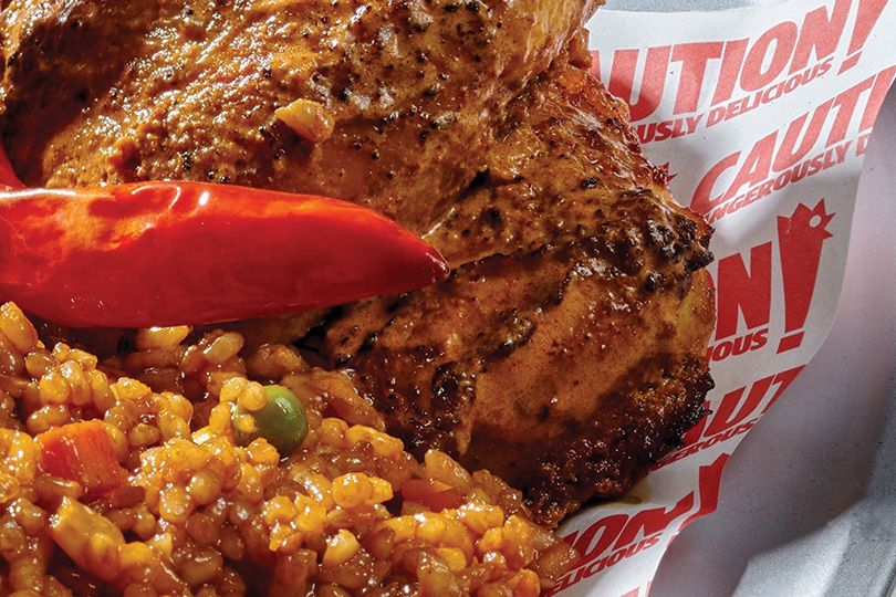 Half Chicken Mexican Sauce, Served with Mexican Rice