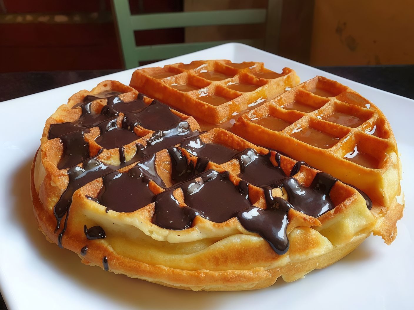 Half And Half Waffle