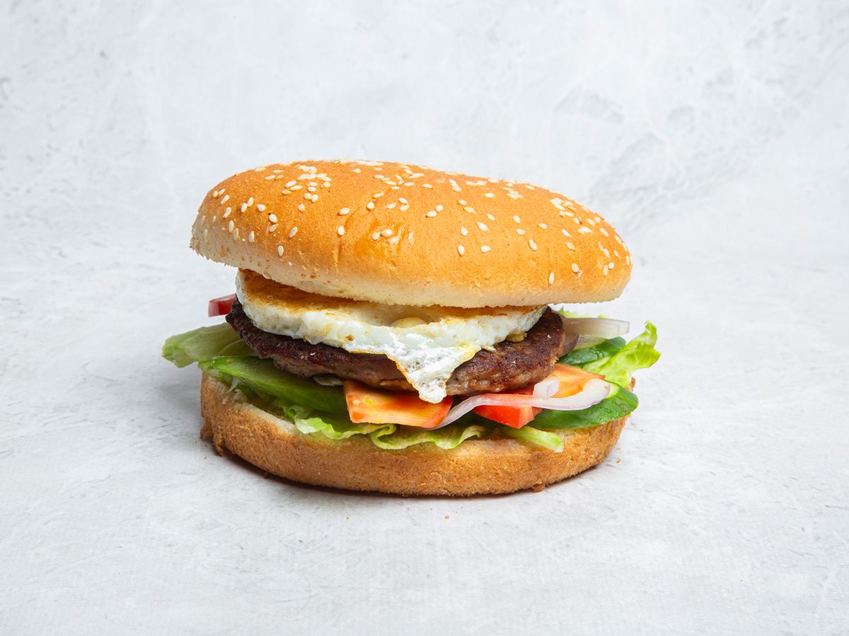 Jumbo Burger Sandwich With Eggs