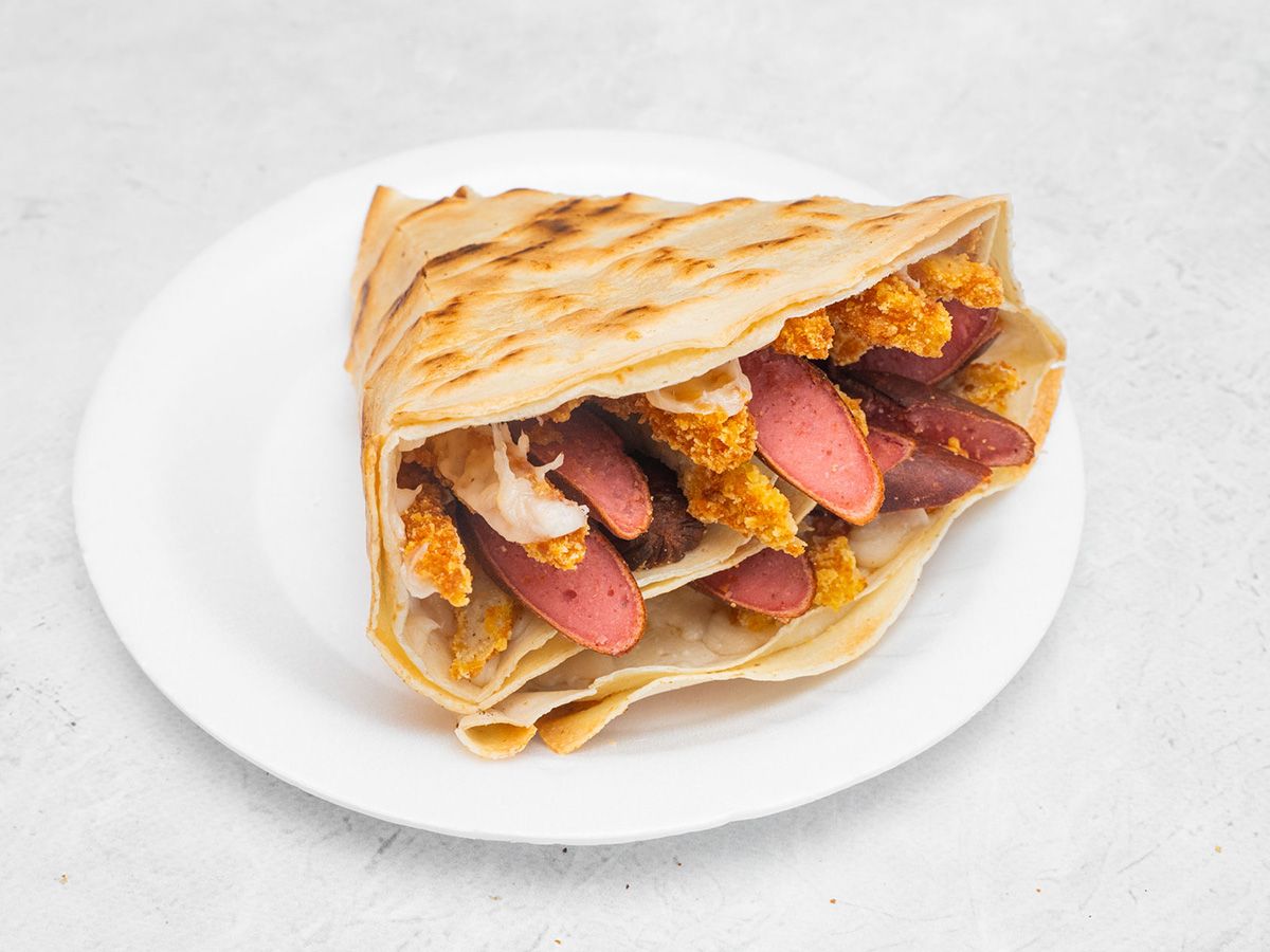 Mix Crispy Chicken and Sausages Crepe