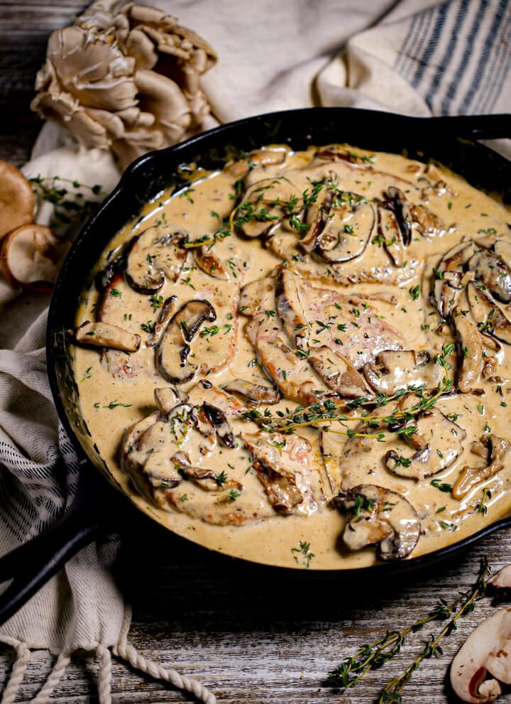 Mushroom Piccata with pasta
