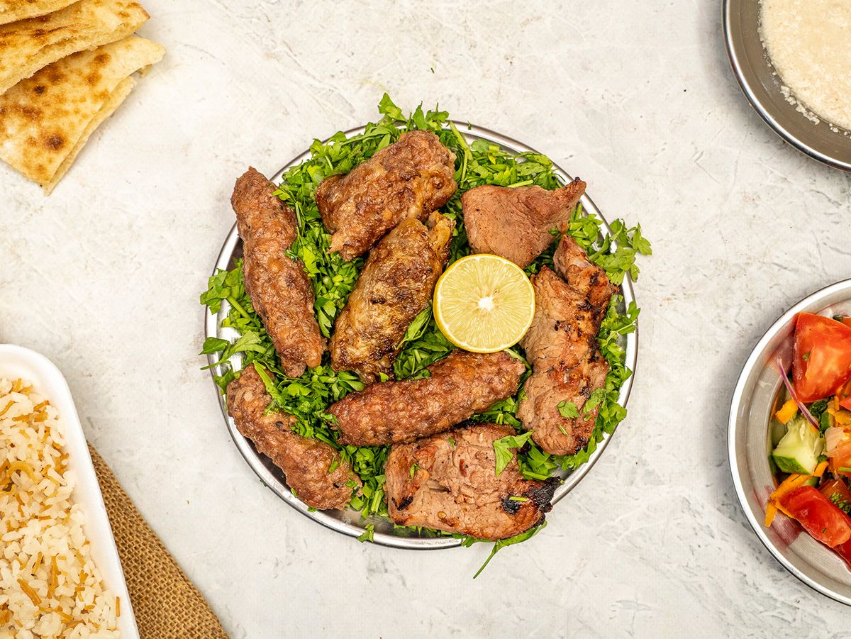 Mixed Kebab, Kofta, and Tarb Meal