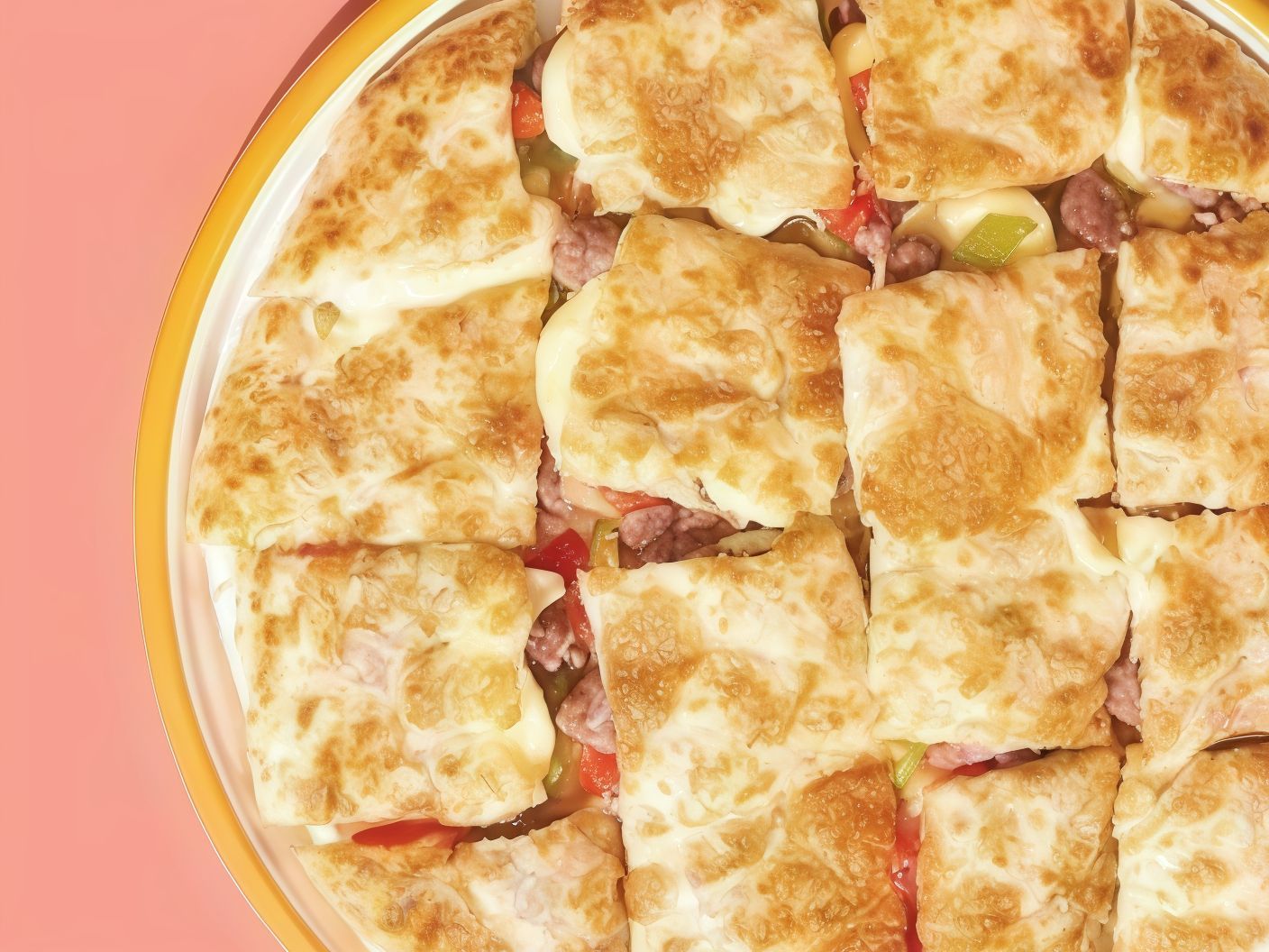 Oriental Sausage and Kiri Cheese Pizza