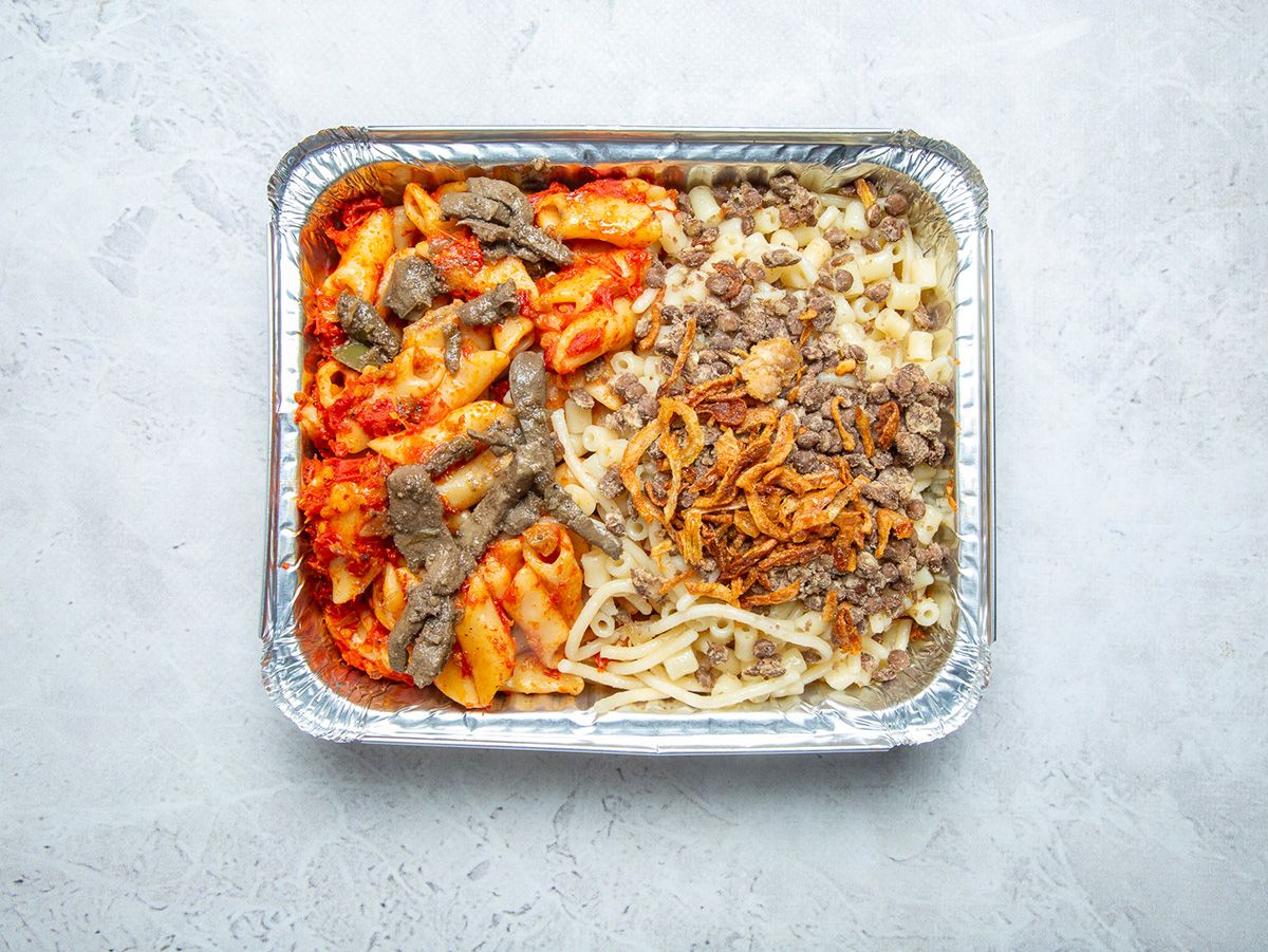 Koshary On Liver Pasta Tagine