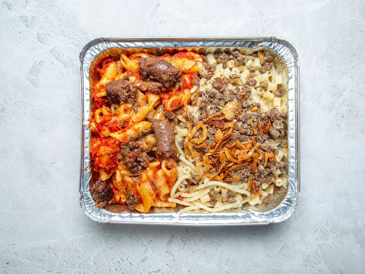 Koshary On Sausage Pasta Tagine
