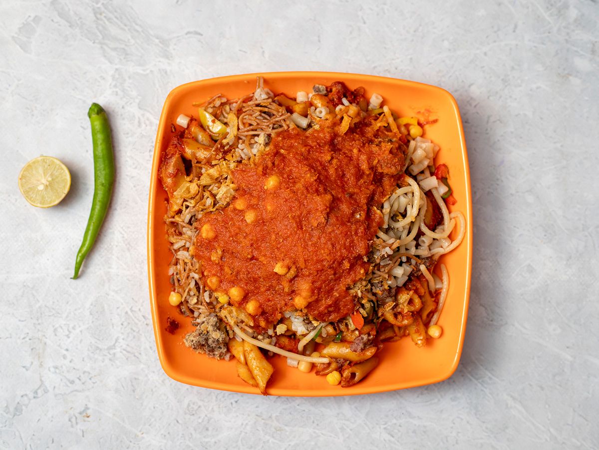 Mixed Koshary With Sausage Casserole
